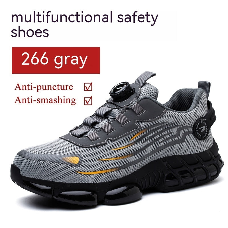 Men's Lace-Free Safety Boots - Steel Toe, Anti-Smash, Casual Work Sneakers