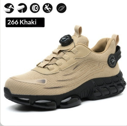 Men's Lace-Free Safety Boots - Steel Toe, Anti-Smash, Casual Work Sneakers